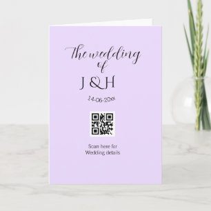 Die Hochzeit von Paarname QR-Code-Scan-Detail Karte