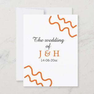 Die Hochzeit von Pärchen Namen Terracotta schwarz Postkarte