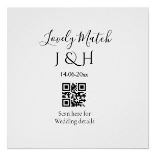 Die Hochzeit von Pärchennamen QR Code Scan Detail Poster