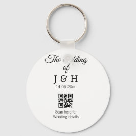 Die Hochzeit von Pärchennamen QR Code Scan Detail Schlüsselanhänger