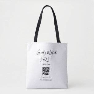 Die Hochzeit von Pärchennamen QR Code Scan Detail Tasche