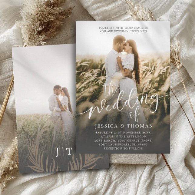 Die Hochzeit von Schwarz-Weiß-Foto Einladung (Von Creator hochgeladen)