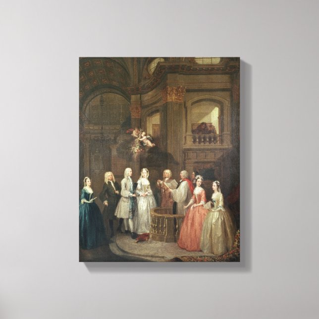 Die Hochzeit von Stephen Beckingham und Mary Cox Leinwanddruck (Vorderseite)