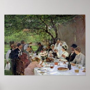 Die Hochzeits-Mahlzeit bei Yport, 1886 Poster
