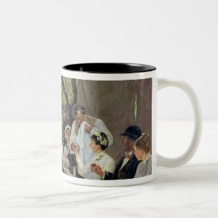 Die Hochzeits-Mahlzeit bei Yport, 1886 Zweifarbige Tasse