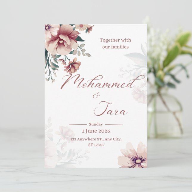 Die Hochzeitseinladung (Stehend Vorderseite)