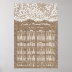 Die Hochzeitskarte für Burlap & Lace Poster