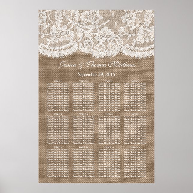 Die Hochzeitskarte für Burlap & Lace Poster (Vorne)