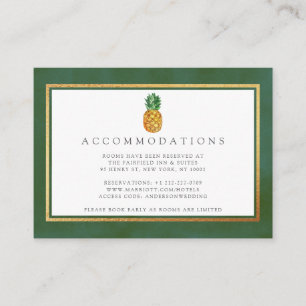 Die Hochzeitskollektion der Ananas mit tropischen  Begleitkarte