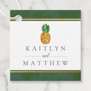 Die Hochzeitskollektion der Ananas mit tropischen  Geschenkanhänger