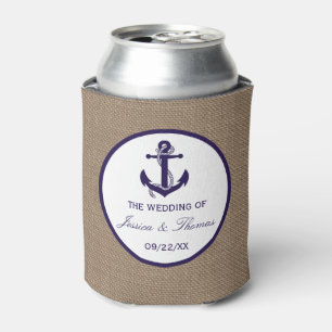 Die Hochzeitskollektion der Marine auf Burlap Beac Dosenkühler