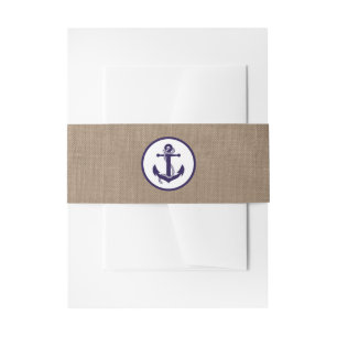 Die Hochzeitskollektion der Marine auf Burlap Beac Einladungsbanderole