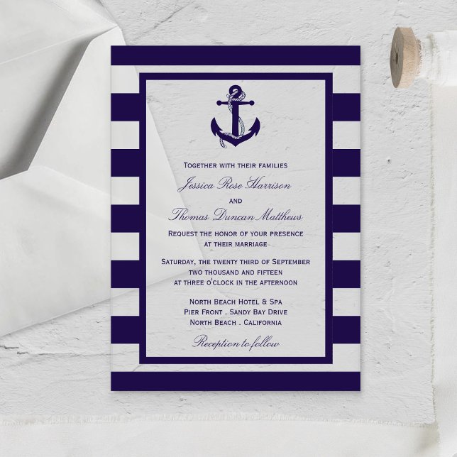 Die Hochzeitskollektion der Nautischen Seestreitkr Acryleinladungen (Von Creator hochgeladen)