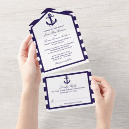 Die Hochzeitskollektion der Nautischen Seestreitkr All In One Einladung