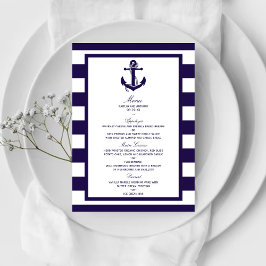 Die Hochzeitskollektion der Nautischen Seestreitkr Menükarte