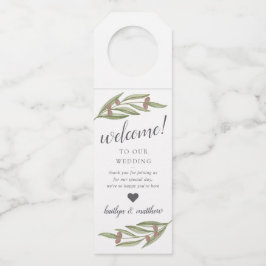 Die Hochzeitskollektion der Olivenzweige Flaschenanhänger