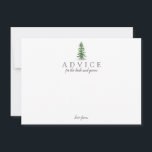 Die Hochzeitskollektion der Pinienwälder Hinweiskarte<br><div class="desc">Feiern Sie stilvoll mit diesen modernen und trendigen Ratschlägen. Das schlichte, aber stilvolle Design ermöglicht es Ihren Gästen, sich einen Ratschlag zu schreiben, damit Sie in den nächsten Jahren behalten und lesen können. Die Formulierung ist leicht zu personalisieren, sodass diese Karten schnell in Ratenkarten für Brautpartys, Verlobungen, Jubiläen, Abschluss und...</div>
