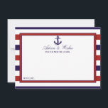 Die Hochzeitskollektion der roten und der Marine Hinweiskarte<br><div class="desc">Feiern Sie stilvoll mit diesen nautischen Ankerausweisen. Das schlichte, aber stilvolle Design ermöglicht es Ihren Gästen, sich einen Ratschlag zu schreiben, damit Sie in den nächsten Jahren behalten und lesen können. Die Formulierung ist leicht zu personalisieren, sodass diese Karten schnell in Ratenkarten für Brautpartys, Verlobungen, Jubiläen, Abschlüsse und viele andere...</div>