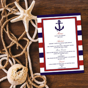 Die Hochzeitskollektion der roten und der Marine Menükarte
