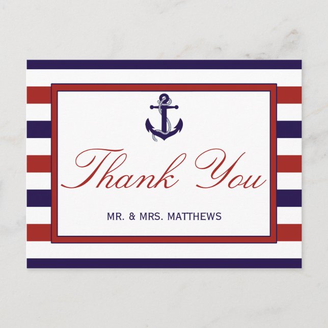 Die Hochzeitskollektion der roten und der Marine Postkarte (Vorderseite)