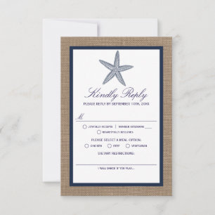 Die Hochzeitskollektion der Seestreitkräfte von Bu RSVP Karte