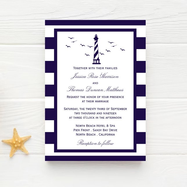 Die Hochzeitskollektion des Leuchtturms Einladung (Von Creator hochgeladen)
