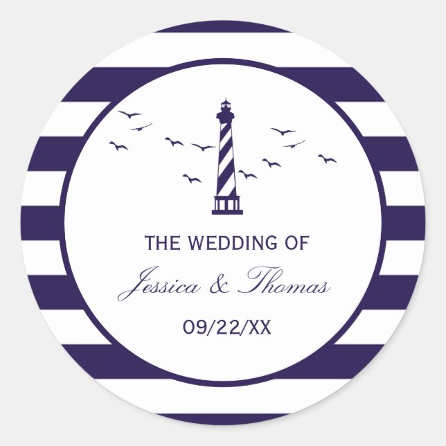 Die Hochzeitskollektion des Leuchtturms Runder Aufkleber (Vorderseite)