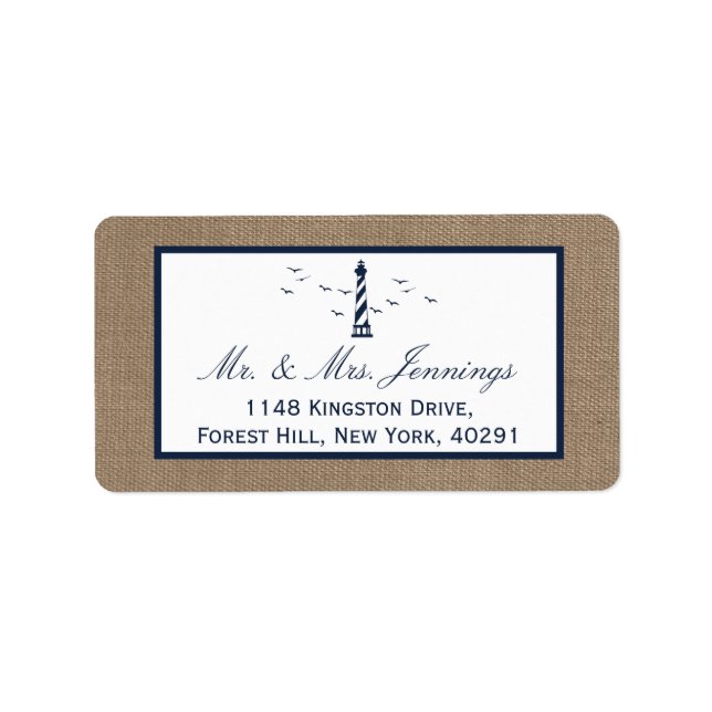 Die Hochzeitskollektion des Nautical Lighthouse Bu Adressaufkleber (Vorne)