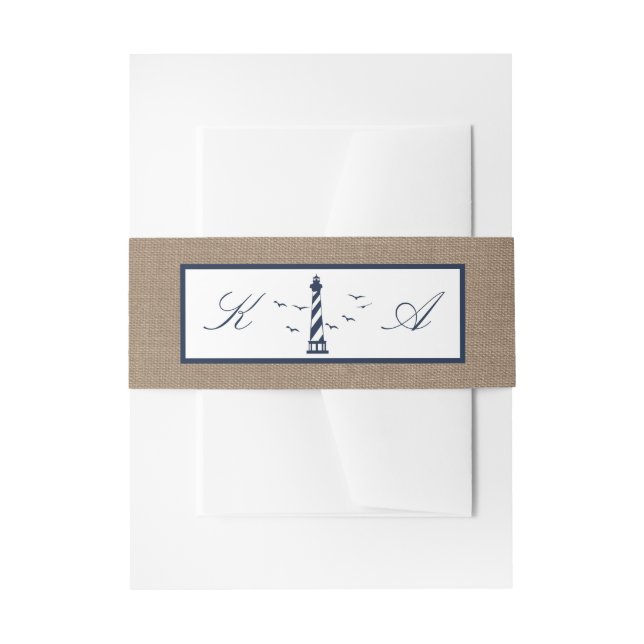 Die Hochzeitskollektion des Nautical Lighthouse Bu Einladungsbanderole (Vorderseite Beispiel)