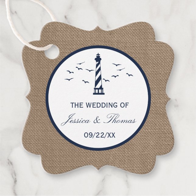 Die Hochzeitskollektion des Nautical Lighthouse Bu Geschenkanhänger (Vorderseite)