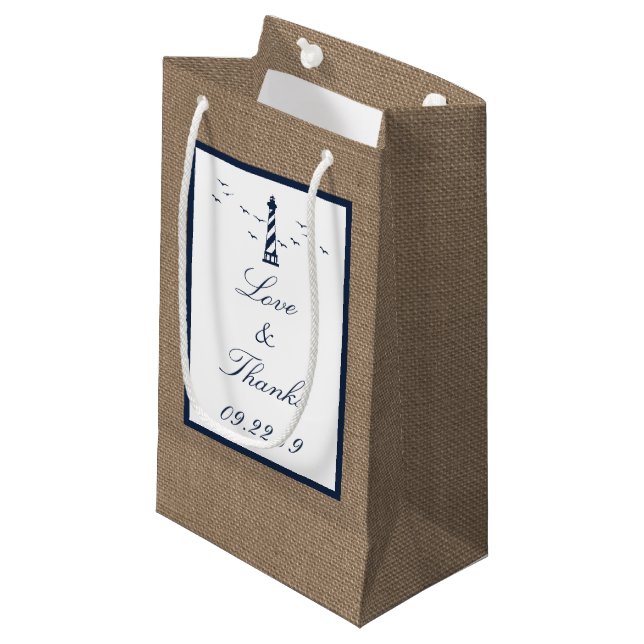 Die Hochzeitskollektion des Nautical Lighthouse Bu Kleine Geschenktüte (Vorderseite Schrägansicht)