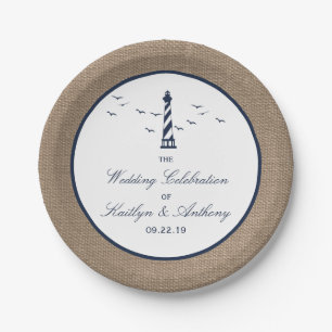 Die Hochzeitskollektion des Nautical Lighthouse Bu Pappteller