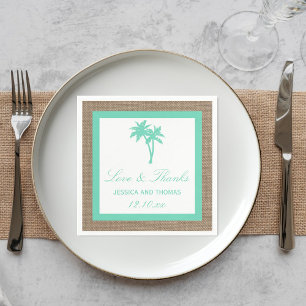 Die Hochzeitskollektion des tropischen Palmen Tree Serviette