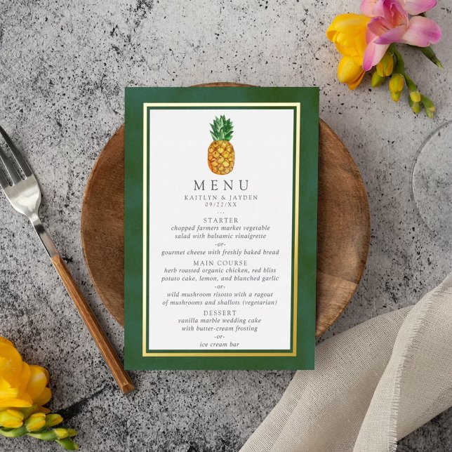 Die Hochzeitskollektion für Ananas im Tropen Folieneinladung (Von Creator hochgeladen)