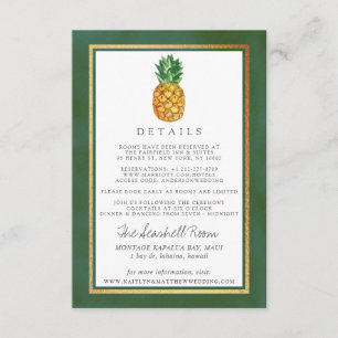 Die Hochzeitskollektion für Ananas im Tropenholz Begleitkarte
