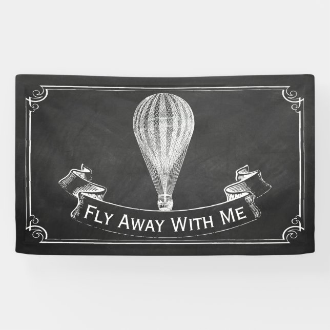 Die Hochzeitskollektion mit dem Chalkboard Hot Air Banner (Horizontal)