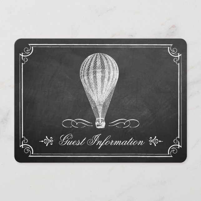Die Hochzeitskollektion mit dem Chalkboard Hot Air Begleitkarte (Vorderseite)