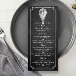 Die Hochzeitskollektion mit dem Chalkboard Hot Air Menükarte
