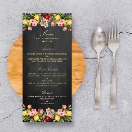 Die Hochzeitskollektion mit Vintagen Blumenkästen Menükarte