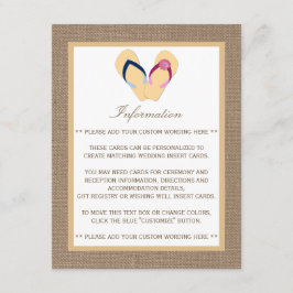 Die Hochzeitskollektion von Dreh-Flop Sand Beach B Begleitkarte