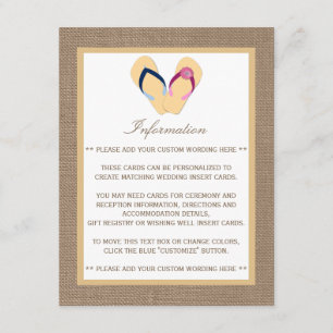 Die Hochzeitskollektion von Dreh-Flop Sand Beach B Begleitkarte