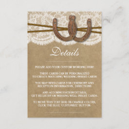 Die Hochzeitskollektion von Kraft, Spitzen und Hor Begleitkarte