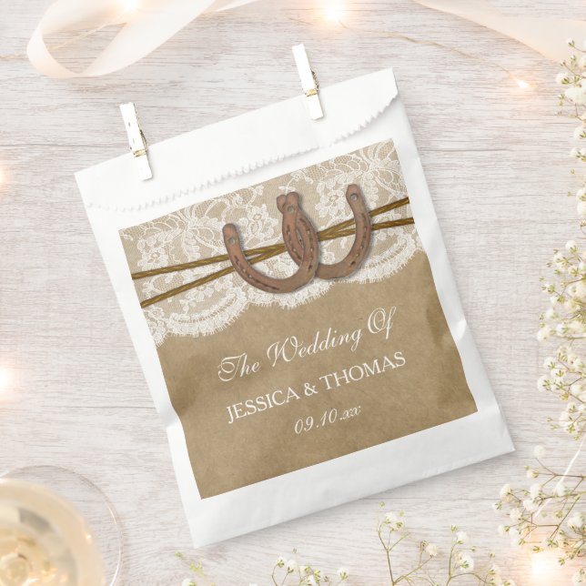 Die Hochzeitskollektion von Kraft, Spitzen und Hor Geschenktütchen (Ausgeschnitten)