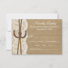 Die Hochzeitskollektion von Kraft, Spitzen und Hor RSVP Karte
