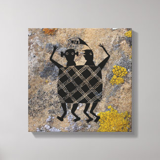 Die Hochzeitsleder, die mimbres Potterie-Design Leinwanddruck