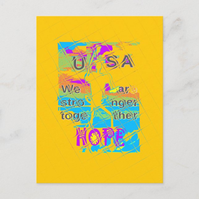 Die Hoffnung der USA: farbenfrohe Texturierung Postkarte (Vorderseite)