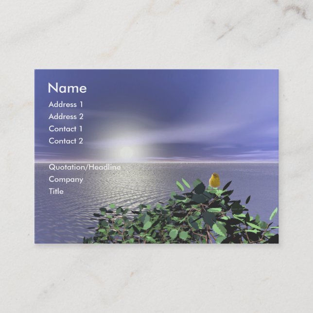 Die hohe Ansicht des Vogels Visitenkarte (Vorderseite)