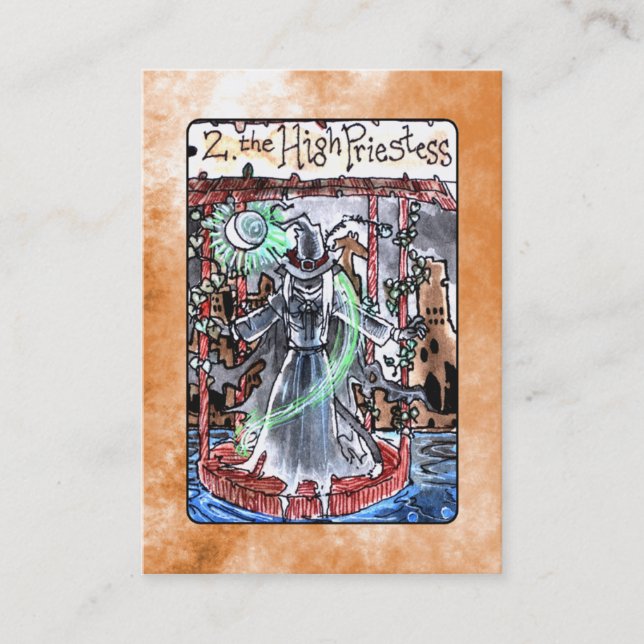 Die hohe Priesterin-Tarot-Karte Visitenkarte (Vorderseite)