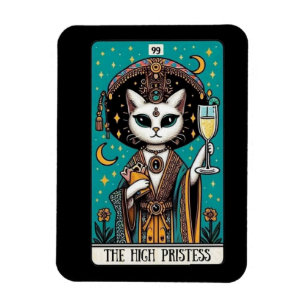 Die Hohepriesterin Katze Tarot Magnet