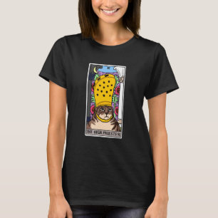 Die Hohepriesterin Tarotkarte Schwarze Katze Mysti T-Shirt